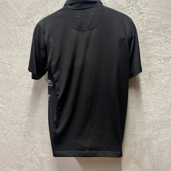 Columbia Omni-Wick Polo Shirt Men's Medium Black Striped Advanced Evaporation - Picture 9 of 11